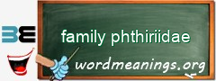 WordMeaning blackboard for family phthiriidae